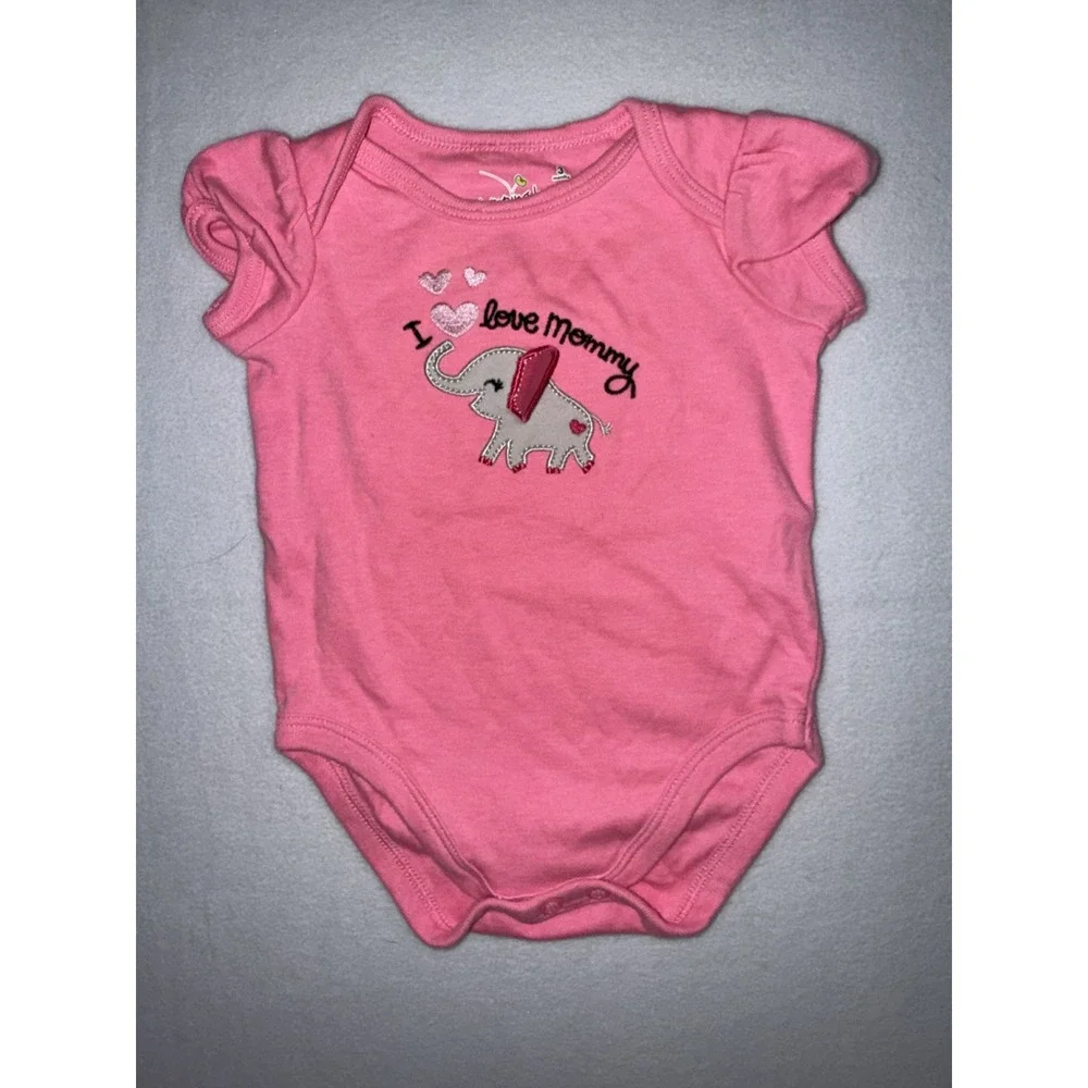 Jumping Beans and Carters Baby Girl Bodysuits Set 2 Pack Pink Red 3 Months GUC